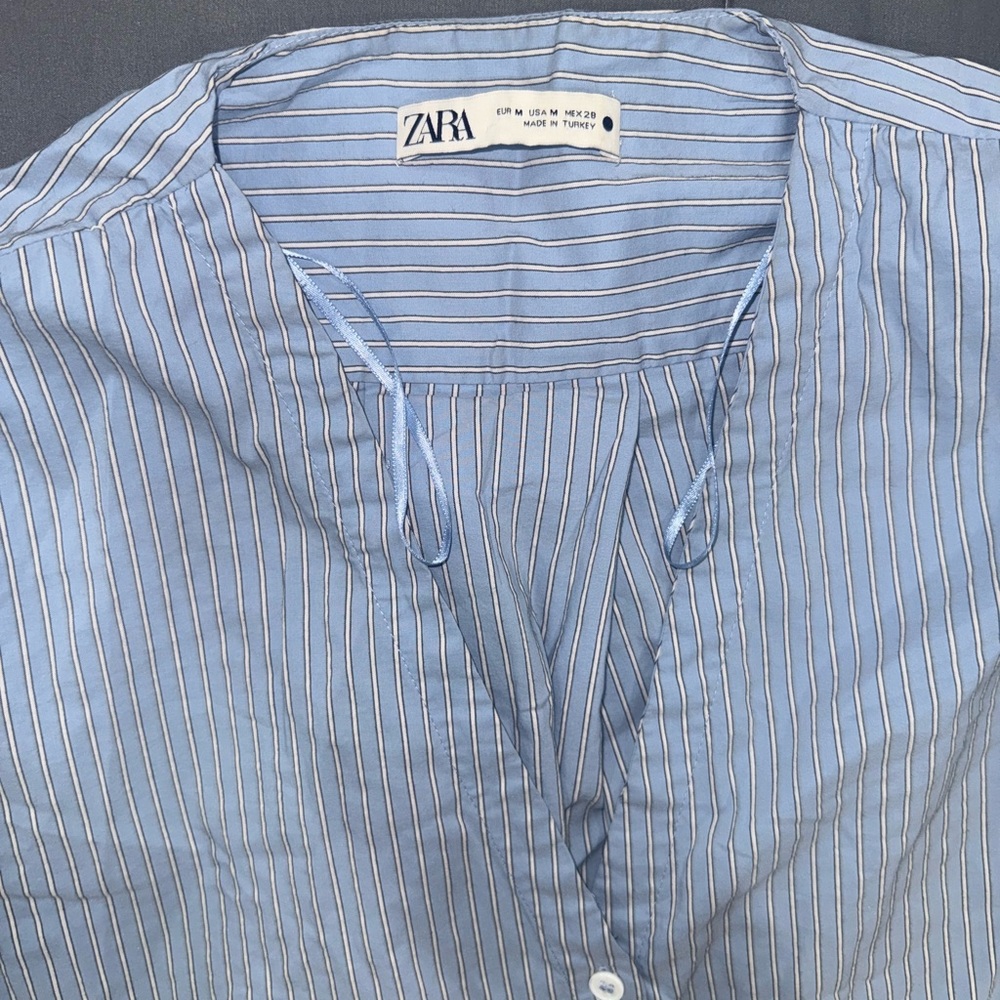 Zara Light Blue Striped Shirt - Picture 4 of 4